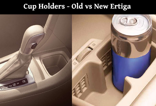 New Ertiga vs Old Ertiga - Cup holders
